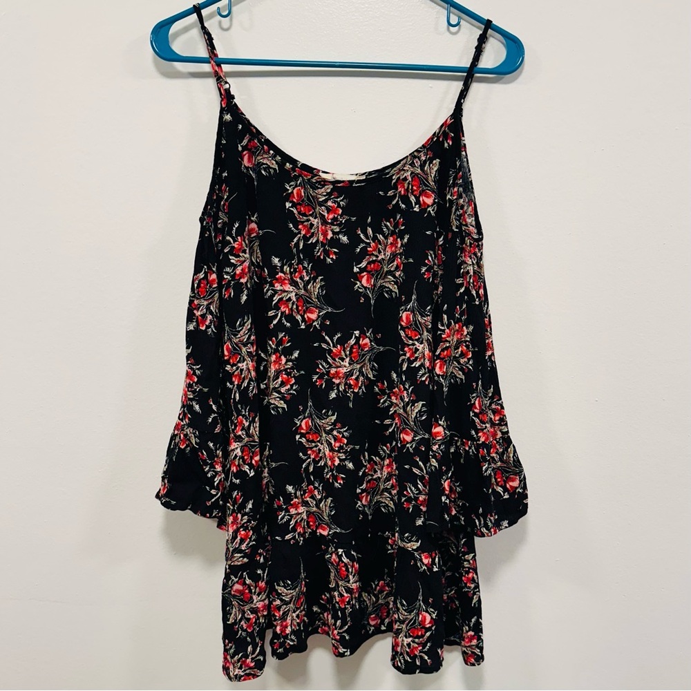 Altar’d State floral Black and Red Women's Top